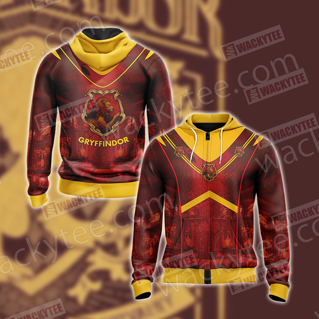 Hogwarts Harry Potter - Gryffindor House New Version Unisex 3D T-shirt Zip Hoodie S