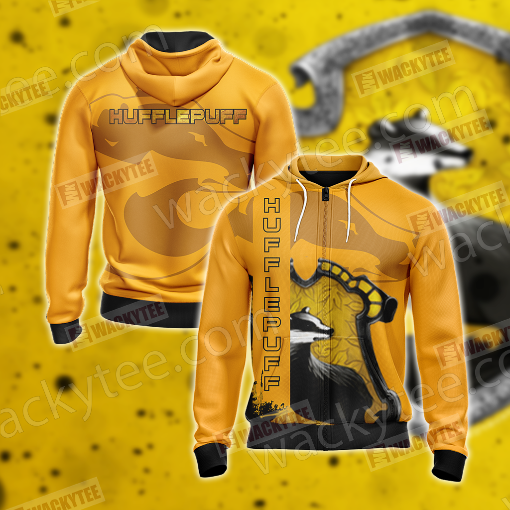 Hufflepuff - Hard Workers Harry Potter Unisex 3D T-shirt Zip Hoodie S