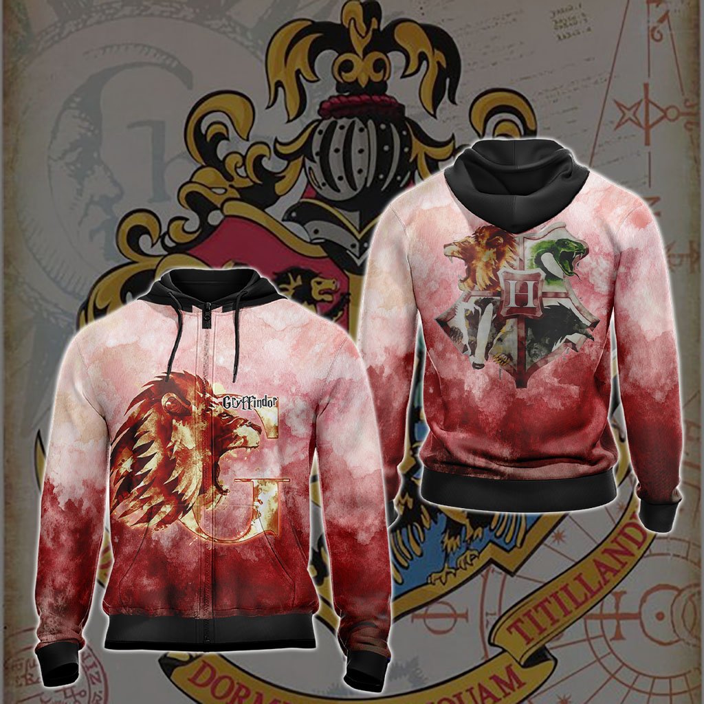 Brave Like A Gryffindor Harry Potter New Version Unisex 3D T-shirt Zip Hoodie S