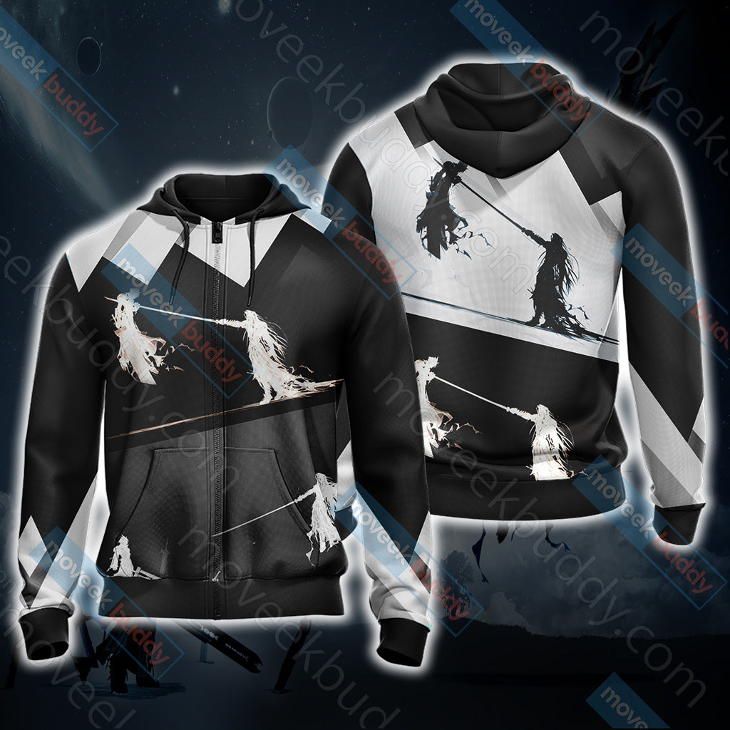 Final Fantasy 7 - Sephiroth v Cloud Unisex 3D T-shirt Zip Hoodie XS