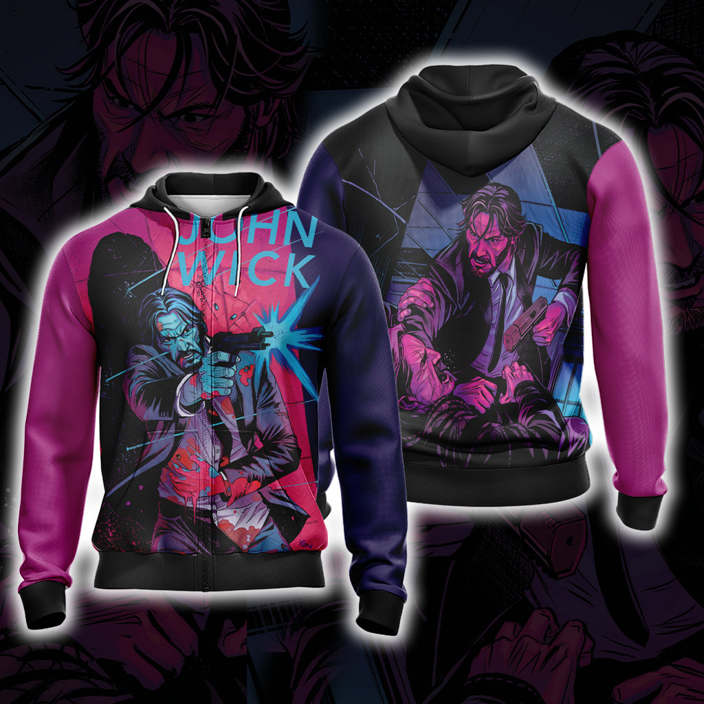 John Wick New Version Unisex 3D T-shirt Zip Hoodie XS