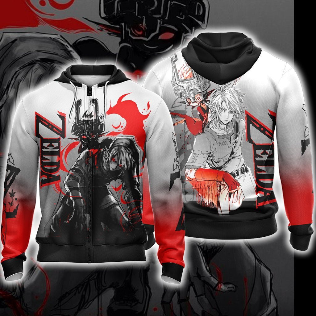 The legend of Zelda Link and Midna Unisex 3D Hoodie Zip Hoodie S