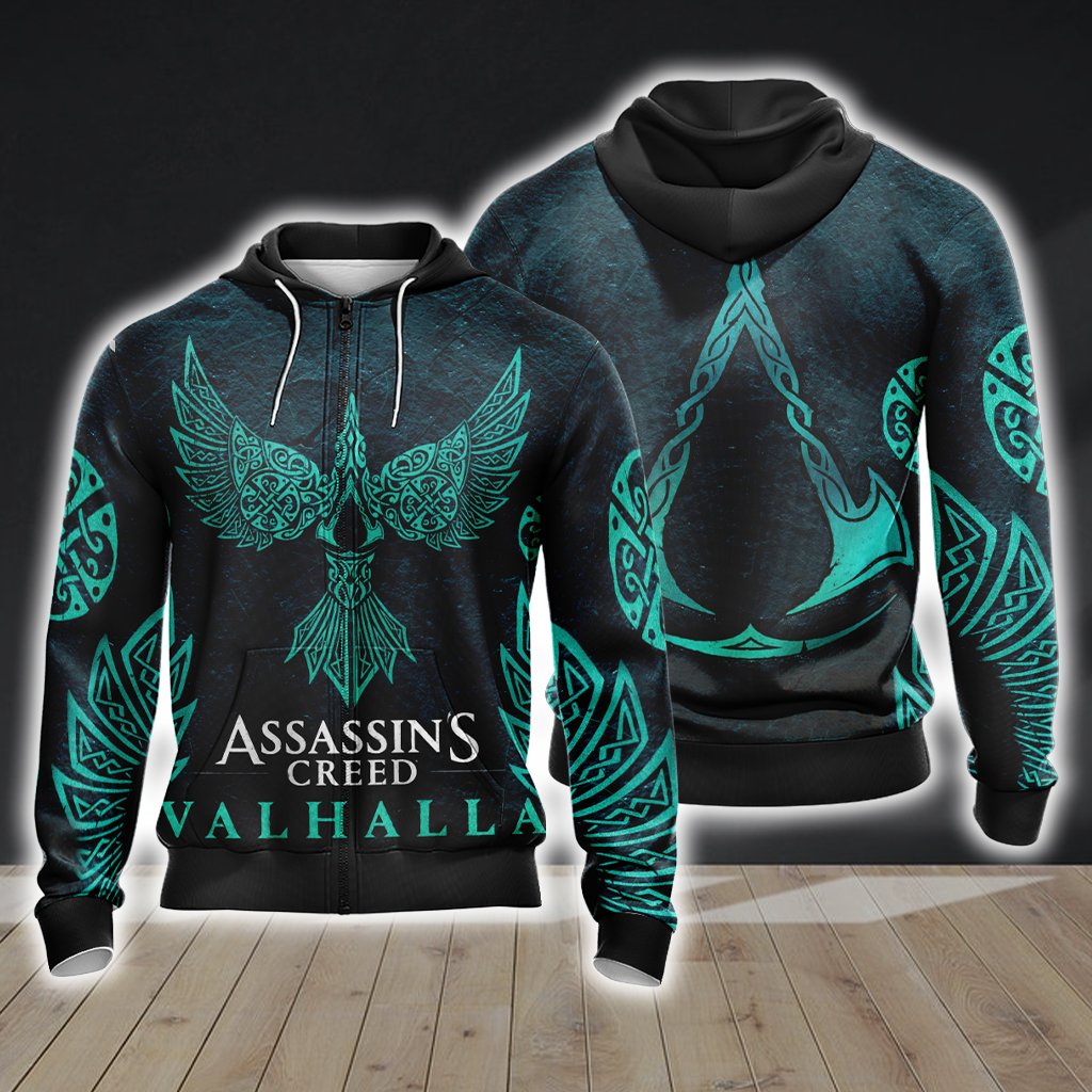 Assassin's Creed Valhalla Unisex 3D T-shirt Zip Hoodie Pullover Hoodie Hoodie S