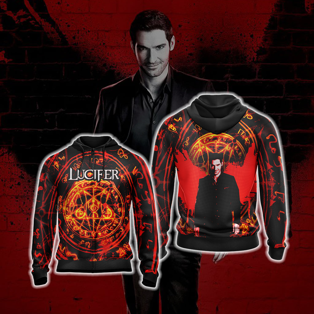 Lucifer New Version 2 Unisex 3D T-shirt Zip Hoodie XS
