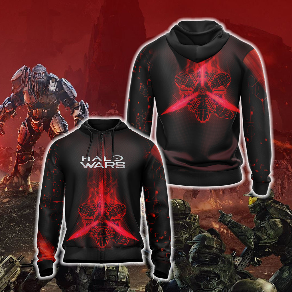 Halo Wars 2 Banished Logo Unisex 3D T-shirt Zip Hoodie XS