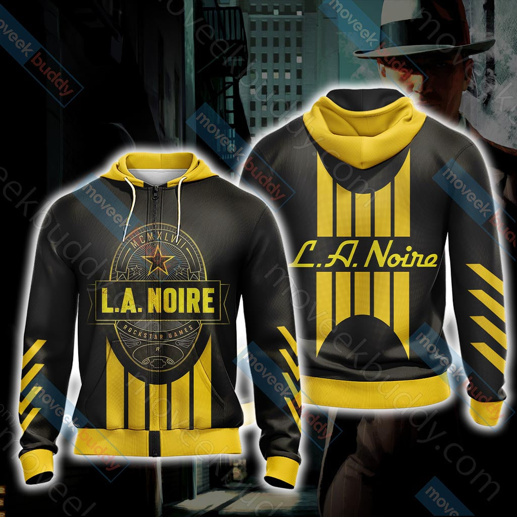 L.A. Noire Unisex 3D T-shirt Zip Hoodie XS