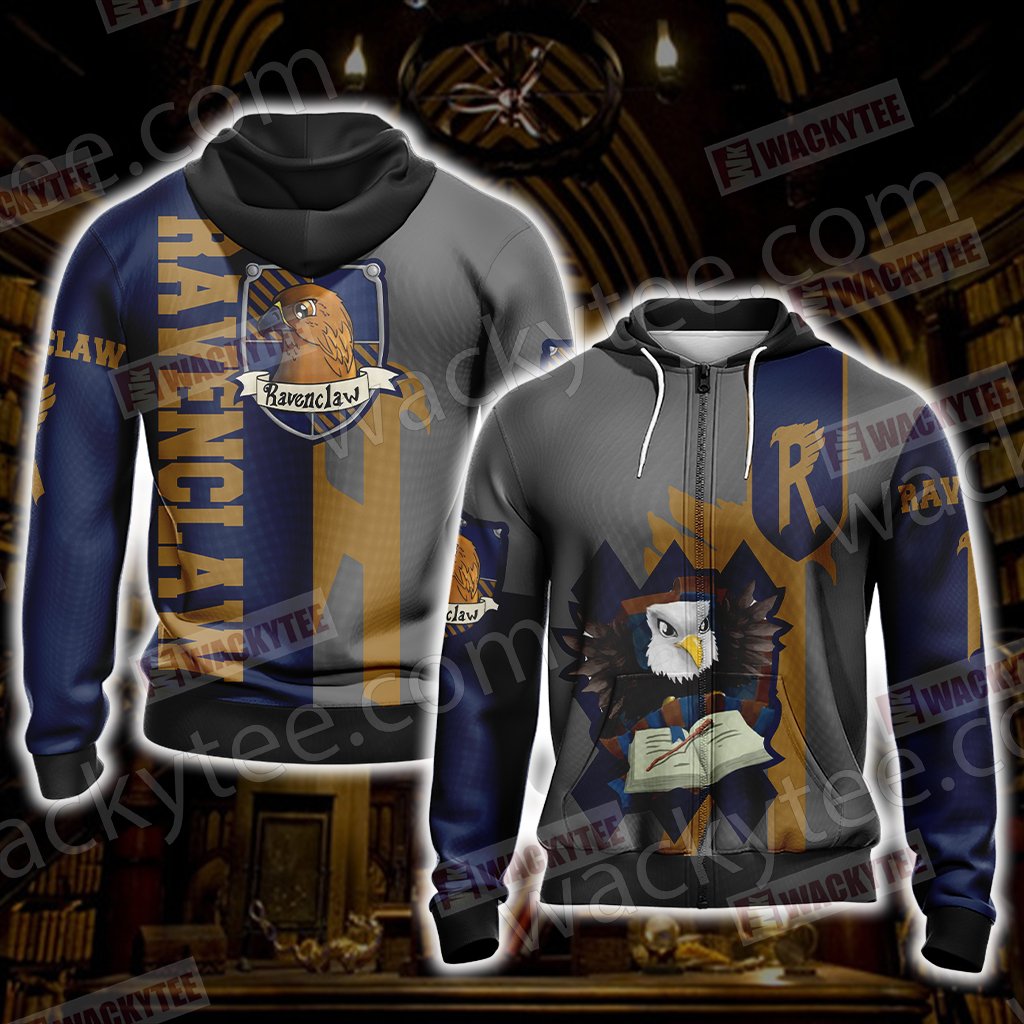 Harry Potter - Ravenclaw House New Wackystyle Unisex 3D T-shirt Zip Hoodie S