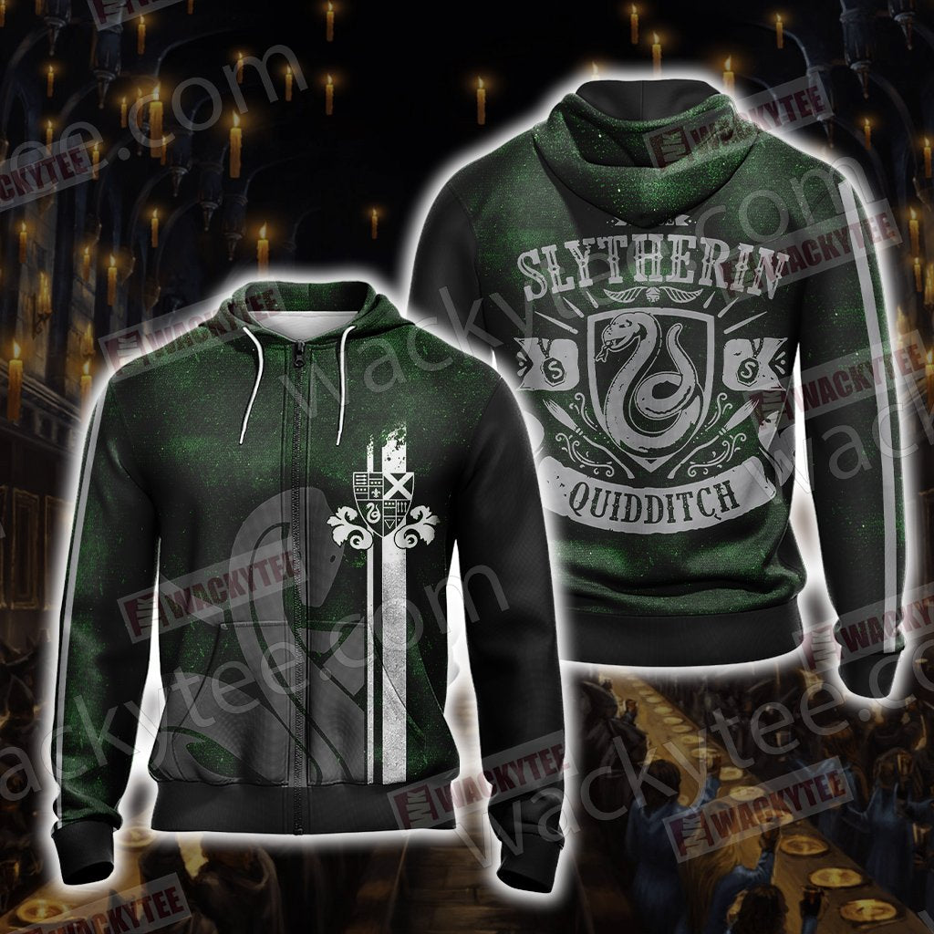 Harry Potter - Slytherin House Quidditch Unisex 3D T-shirt Zip Hoodie S