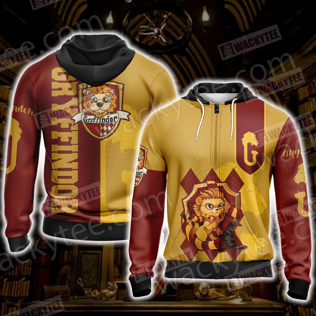 Harry Potter - Gryffindor House New Wackystyle Unisex 3D T-shirt Zip Hoodie S