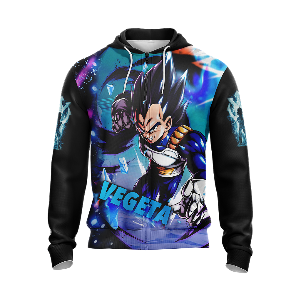 Dragon Ball Vegeta All Over Print T-shirt Zip Hoodie Pullover Hoodie