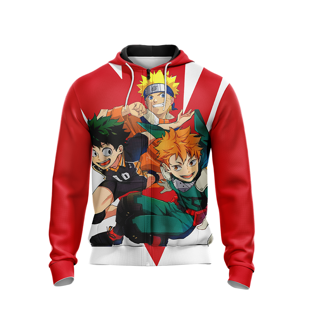 My hero academia x Naruto x Haikyuu Unisex 3D T-shirt