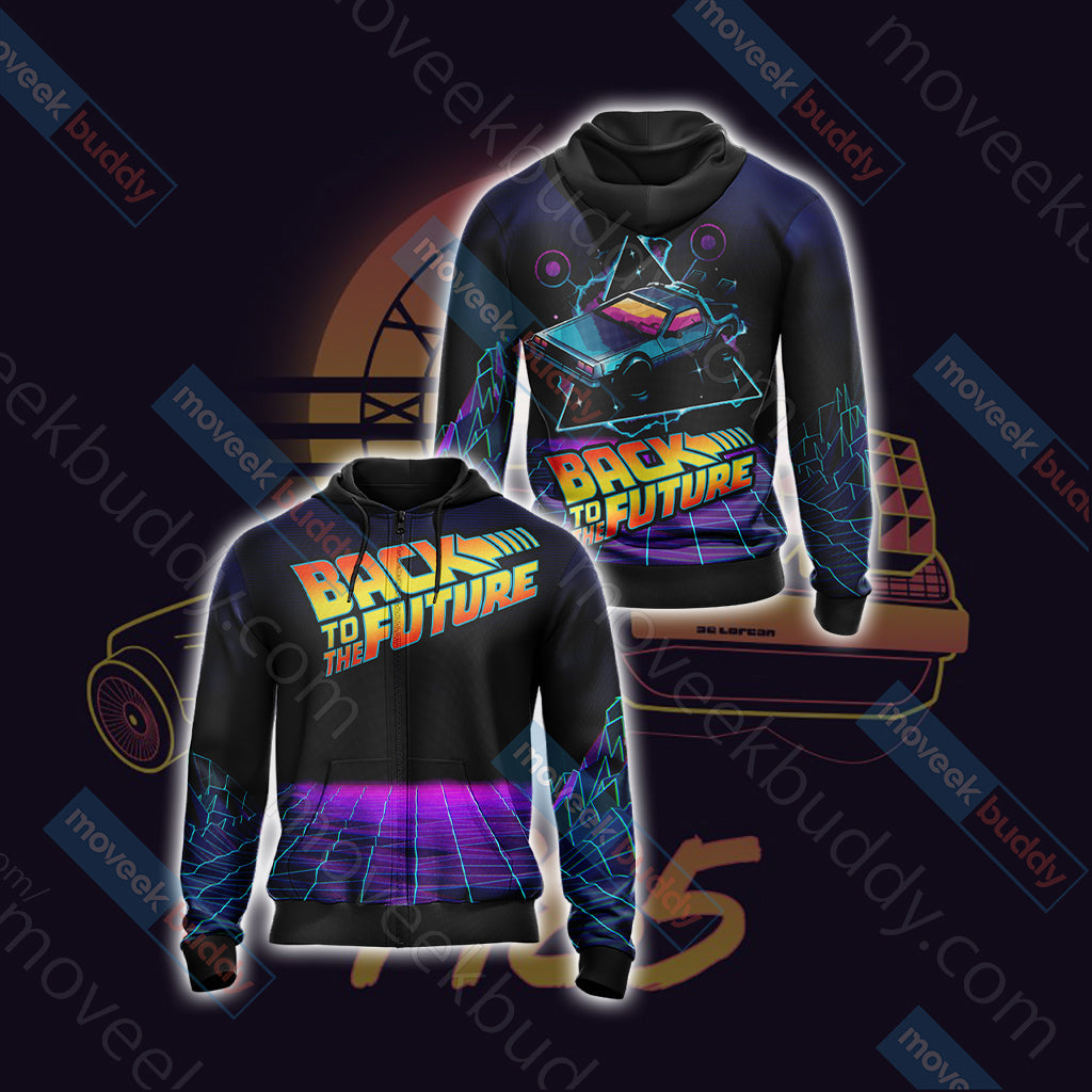 Back To The Future Unisex 3D T-shirt Zip Hoodie XS