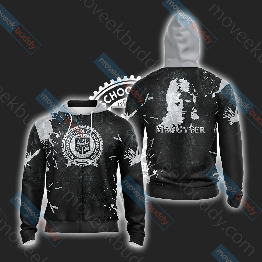 MacGyver Unisex 3D T-shirt Zip Hoodie XS