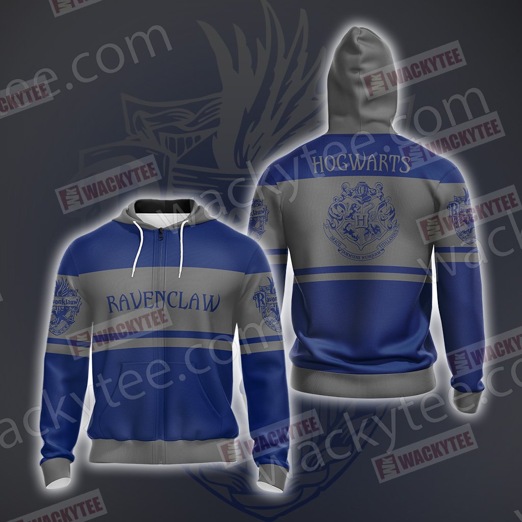 Harry Potter - Ravenclaw House Wacky New Style Unisex 3D T-shirt Zip Hoodie S