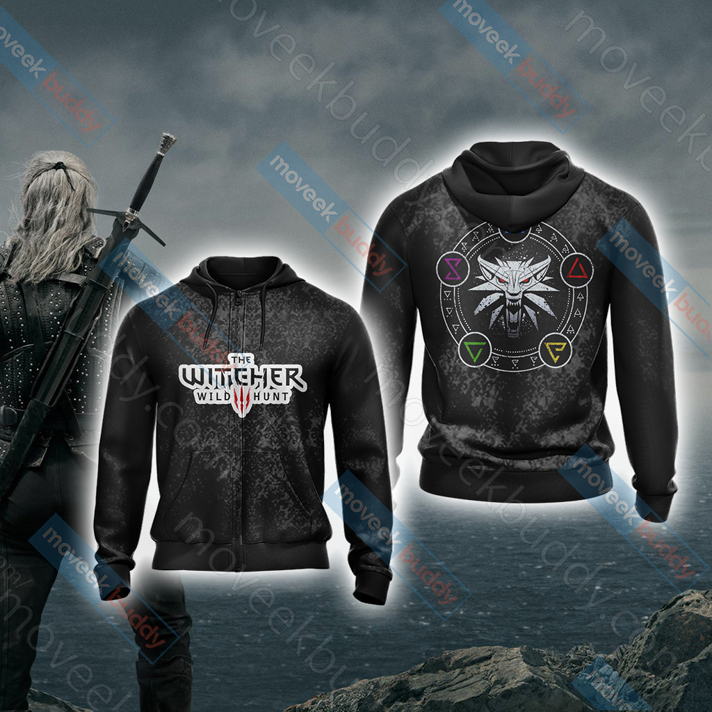 The Witcher Wild Hunt Unisex 3D T-shirt Zip Hoodie XS