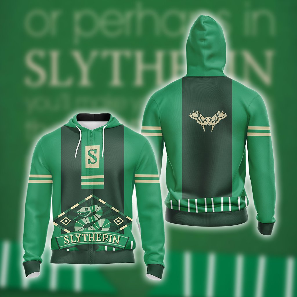 Harry Potter - Cunning Like A Slytherin New Unisex 3D T-shirt Zip Hoodie S