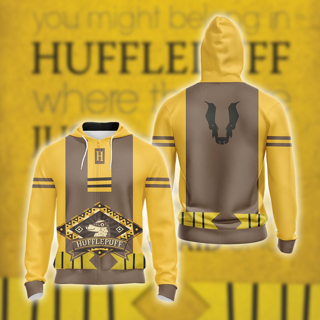 Harry Potter - Loyal Like A Hufflepuff New Unisex 3D T-shirt Zip Hoodie S