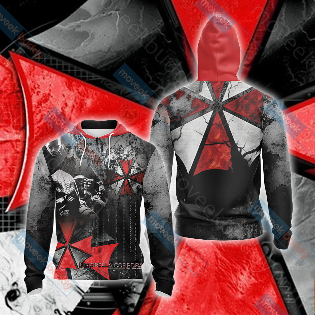 Resident Evil Umbrella Corp Unisex 3D T-shirt Zip Hoodie XS