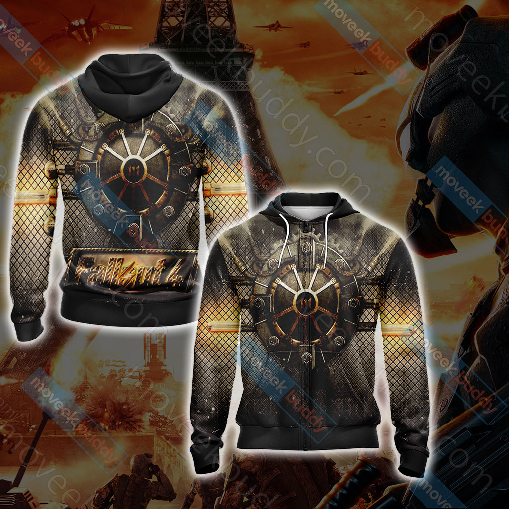 Fallout 4 Unisex 3D T-shirt Zip Hoodie XS