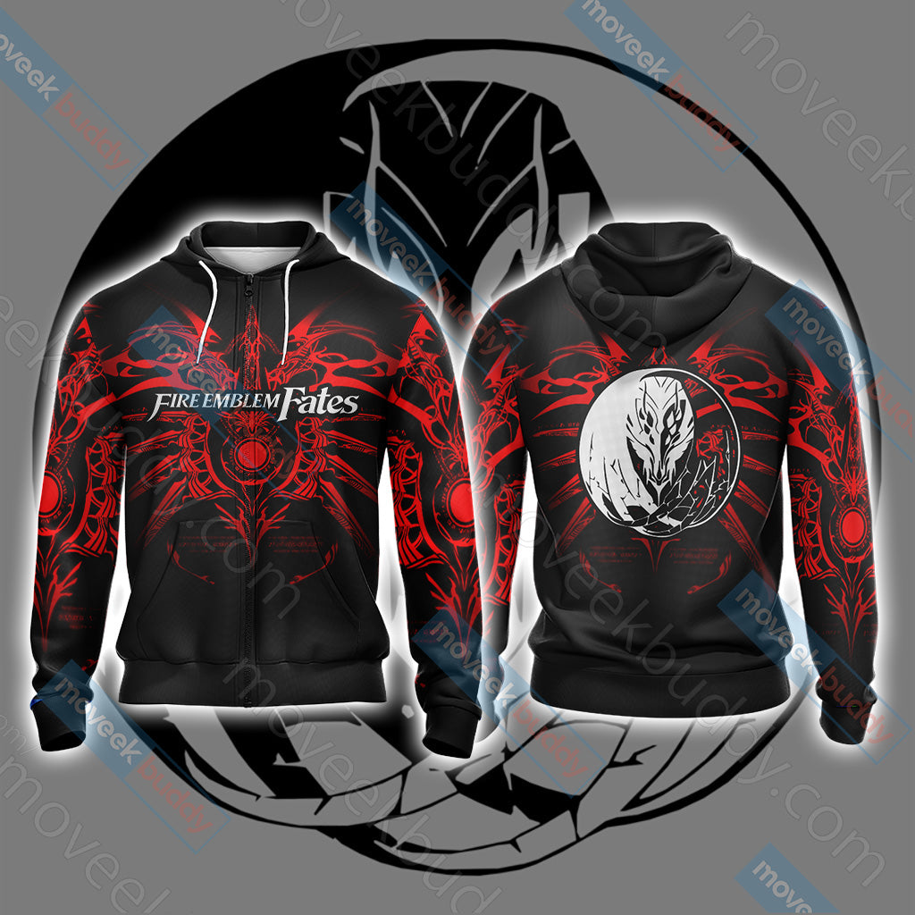 Fire Emblem Fates - Dragon Symbol Unisex 3D T-shirt Zip Hoodie XS