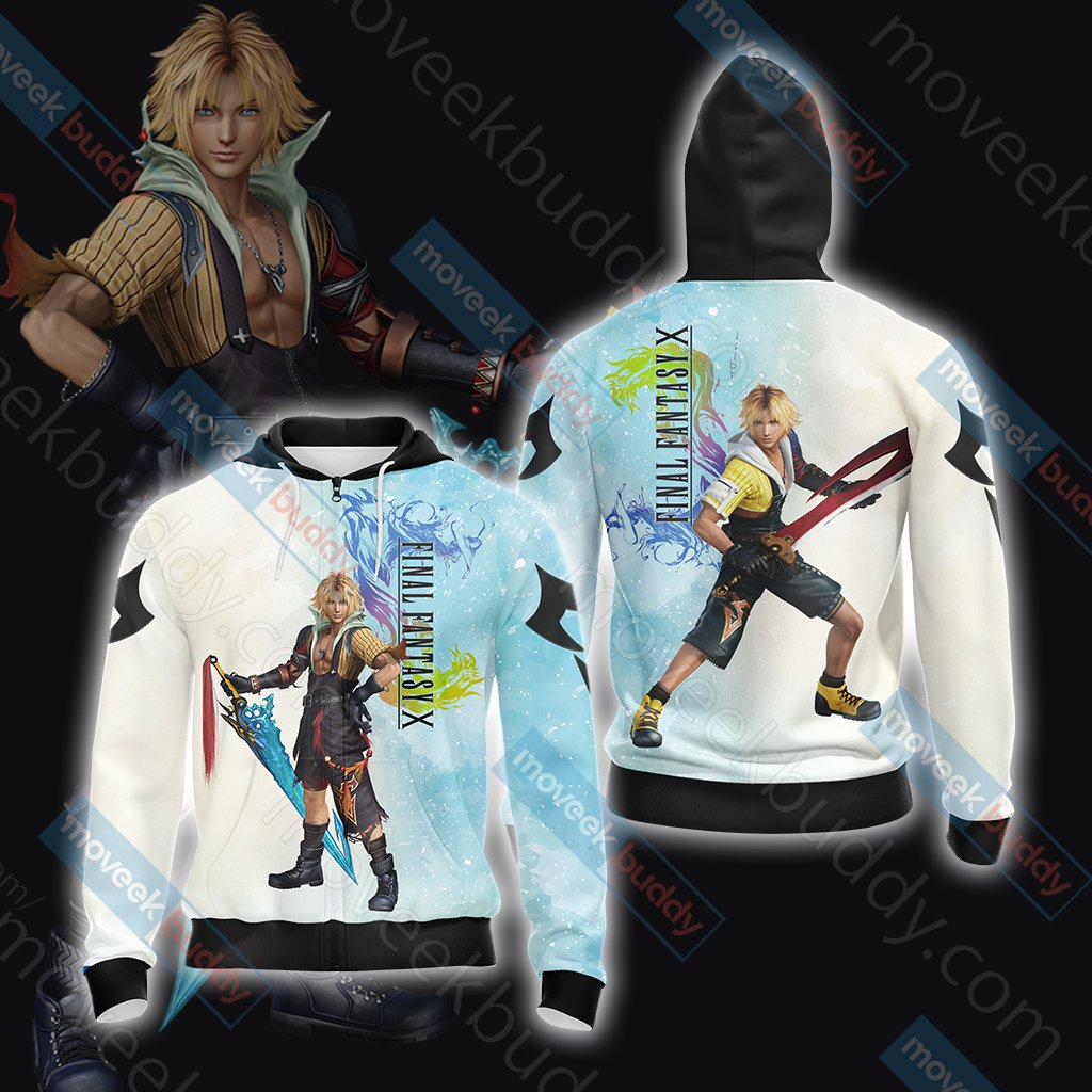 Final Fantasy X - Tidus T-shirt Zip Hoodie Pullover Hoodie Zip Hoodie S