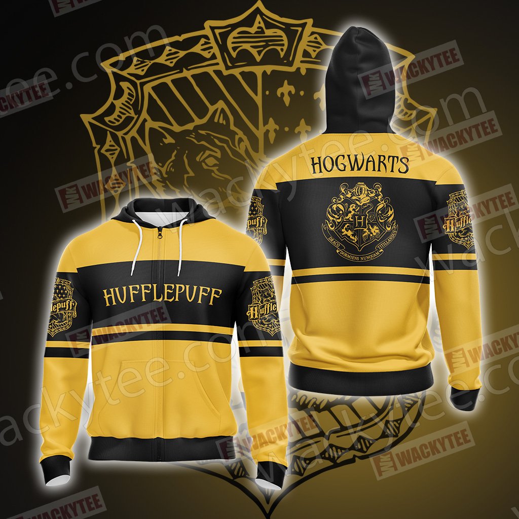 Harry Potter - Hufflepuff House Wacky New Style Unisex 3D T-shirt Zip Hoodie S