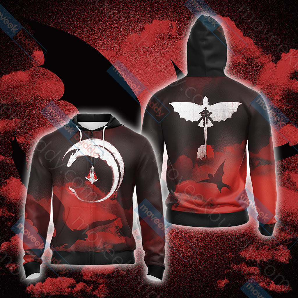 How To Train Your Dragon - Hiccup and Toothless Unisex 3D T-shirt Zip Hoodie XS