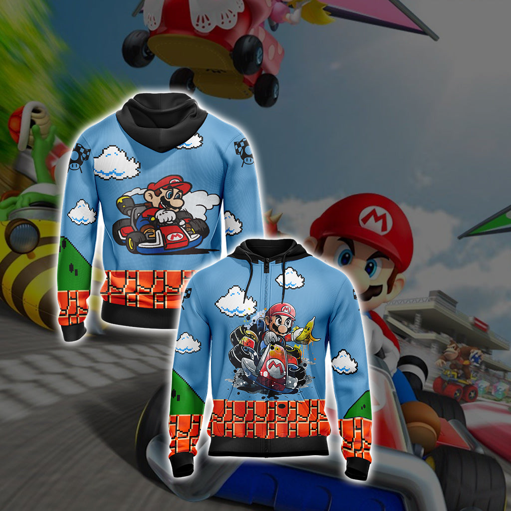 Mario Cart Unisex 3D T-shirt Zip Hoodie XS
