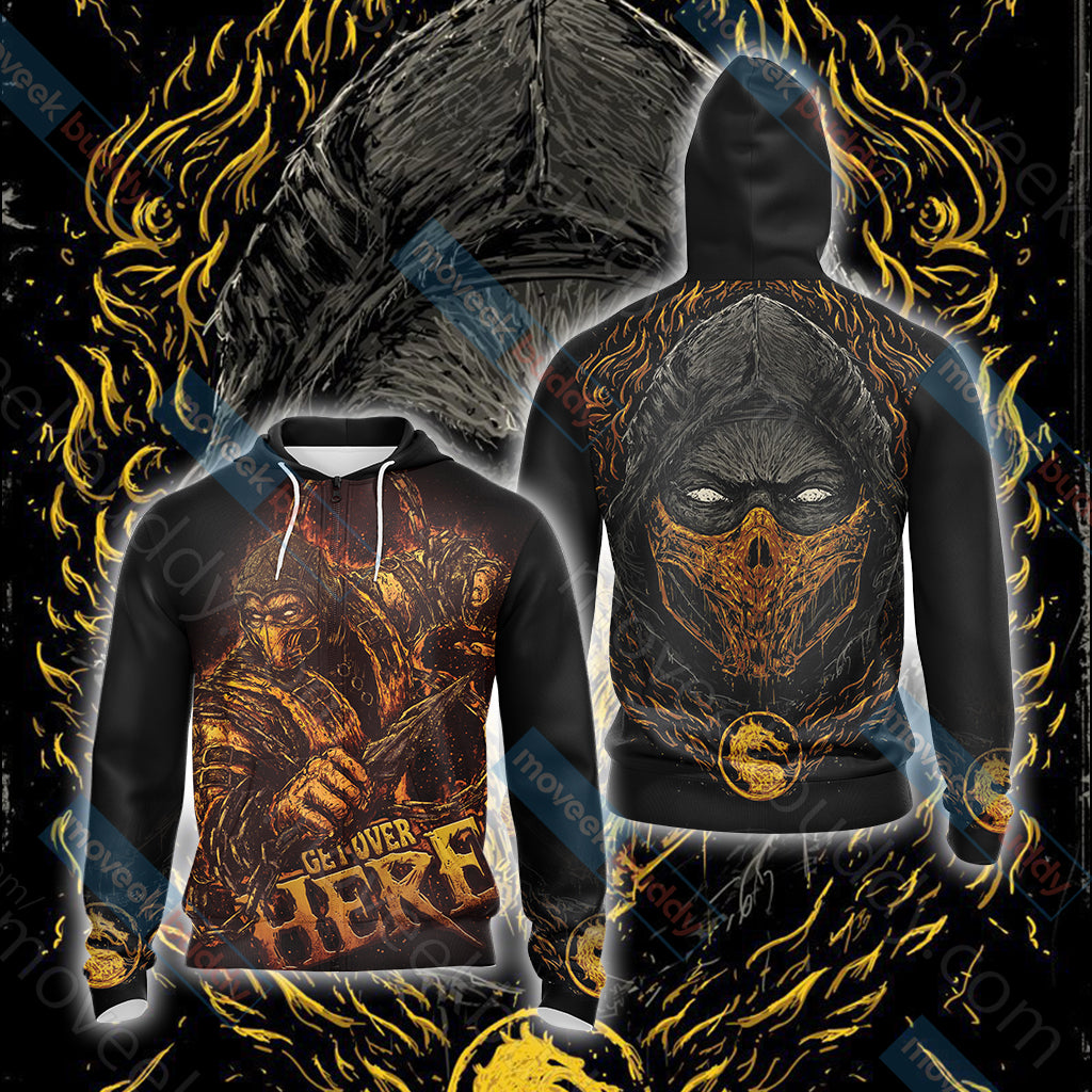 Mortal Kombat Scorpion New Style Unisex 3D T-shirt Zip Hoodie XS