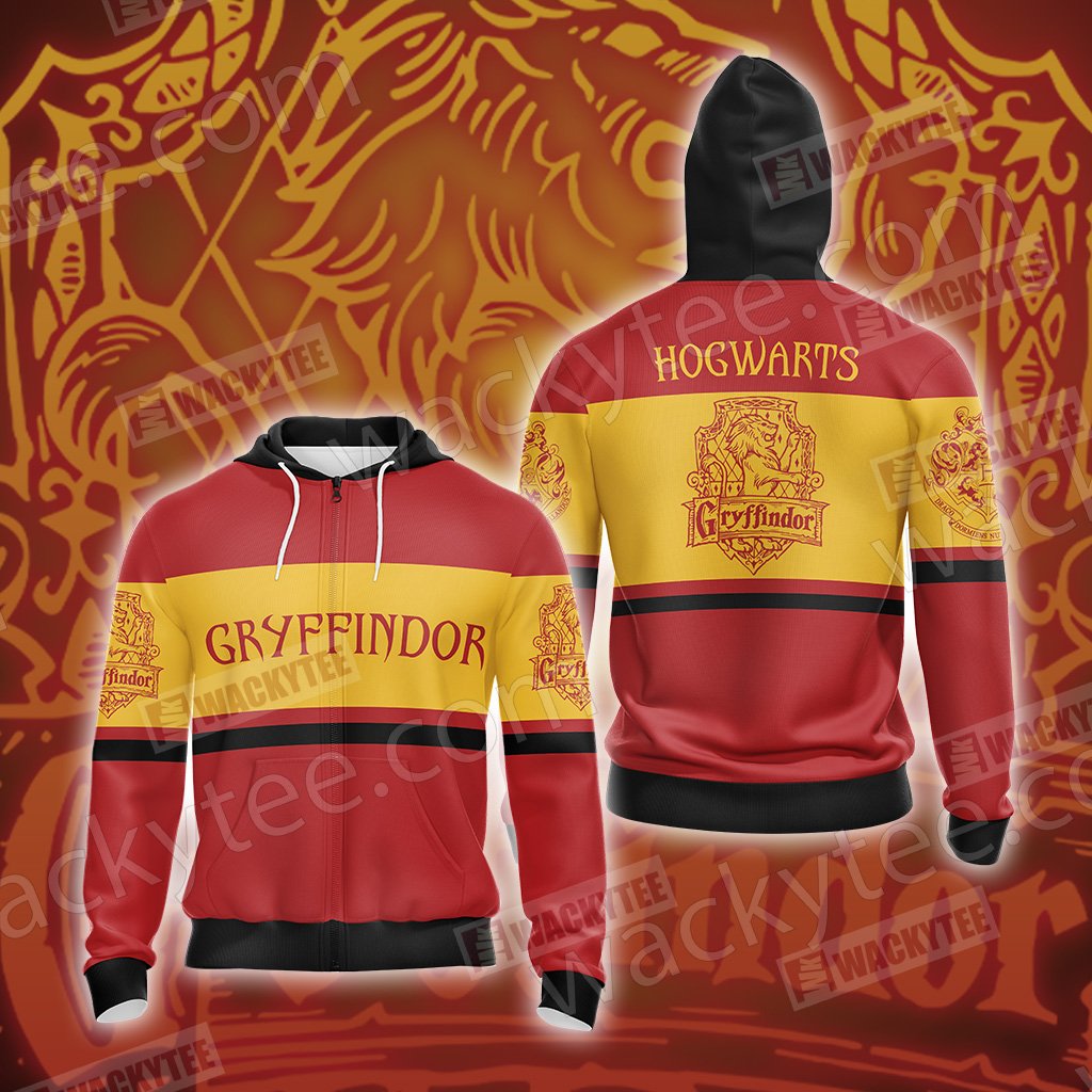 Harry Potter - Gryffindor House Wacky New Style Unisex 3D T-shirt Zip Hoodie S