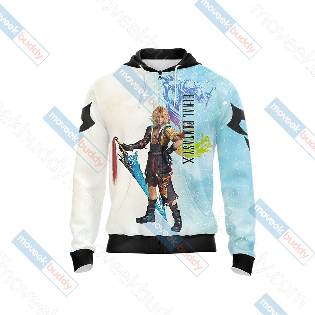 Final Fantasy X - Tidus T-shirt Zip Hoodie Pullover Hoodie