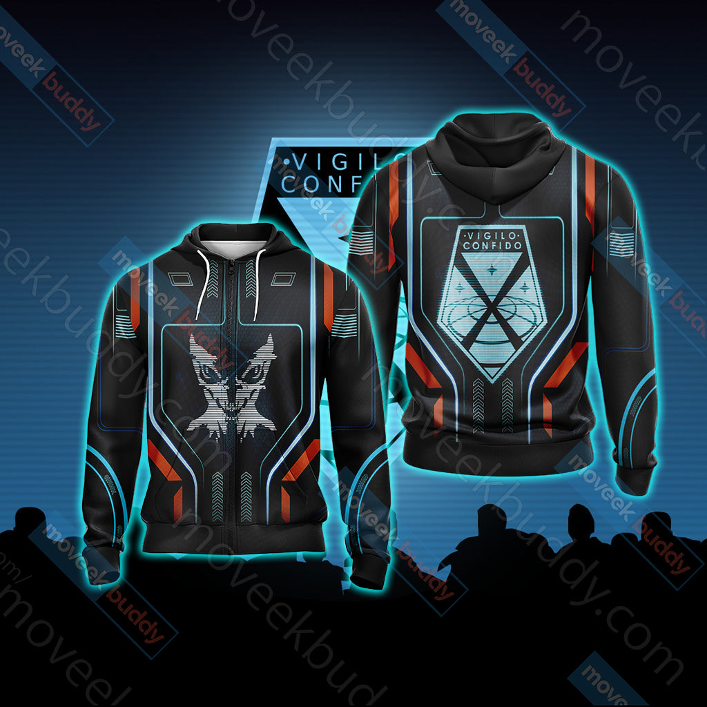 X-COM Unisex 3D T-shirt Zip Hoodie XS