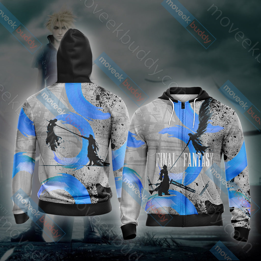 Final Fantasy VII - Cloud vs Sephiroth Unisex 3D T-shirt Zip Hoodie XS
