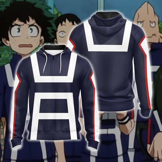 My hero Academia 3D T-shirt Zip Hoodie Pullover Hoodie Zip Hoodie S