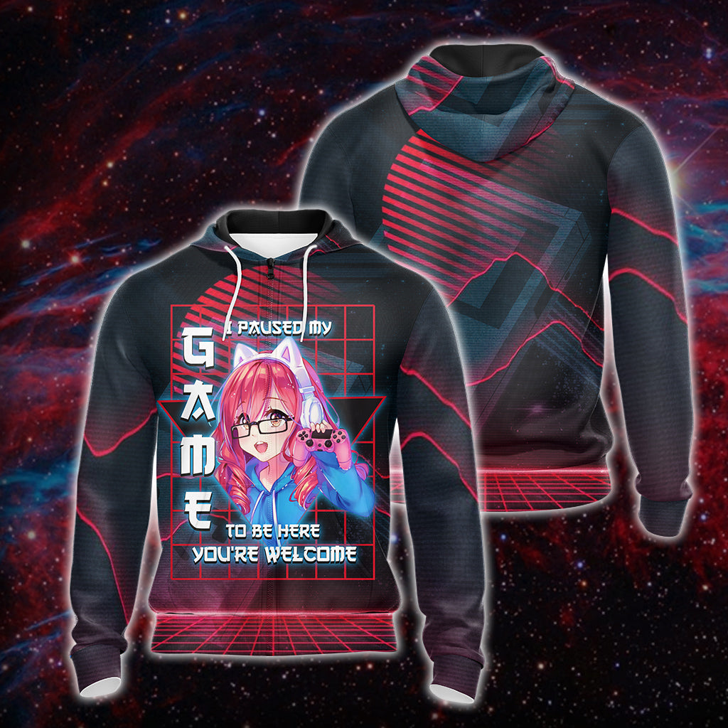I Paused My Game To Be Here Unisex 3D T-shirt Zip Hoodie Zip Hoodie S