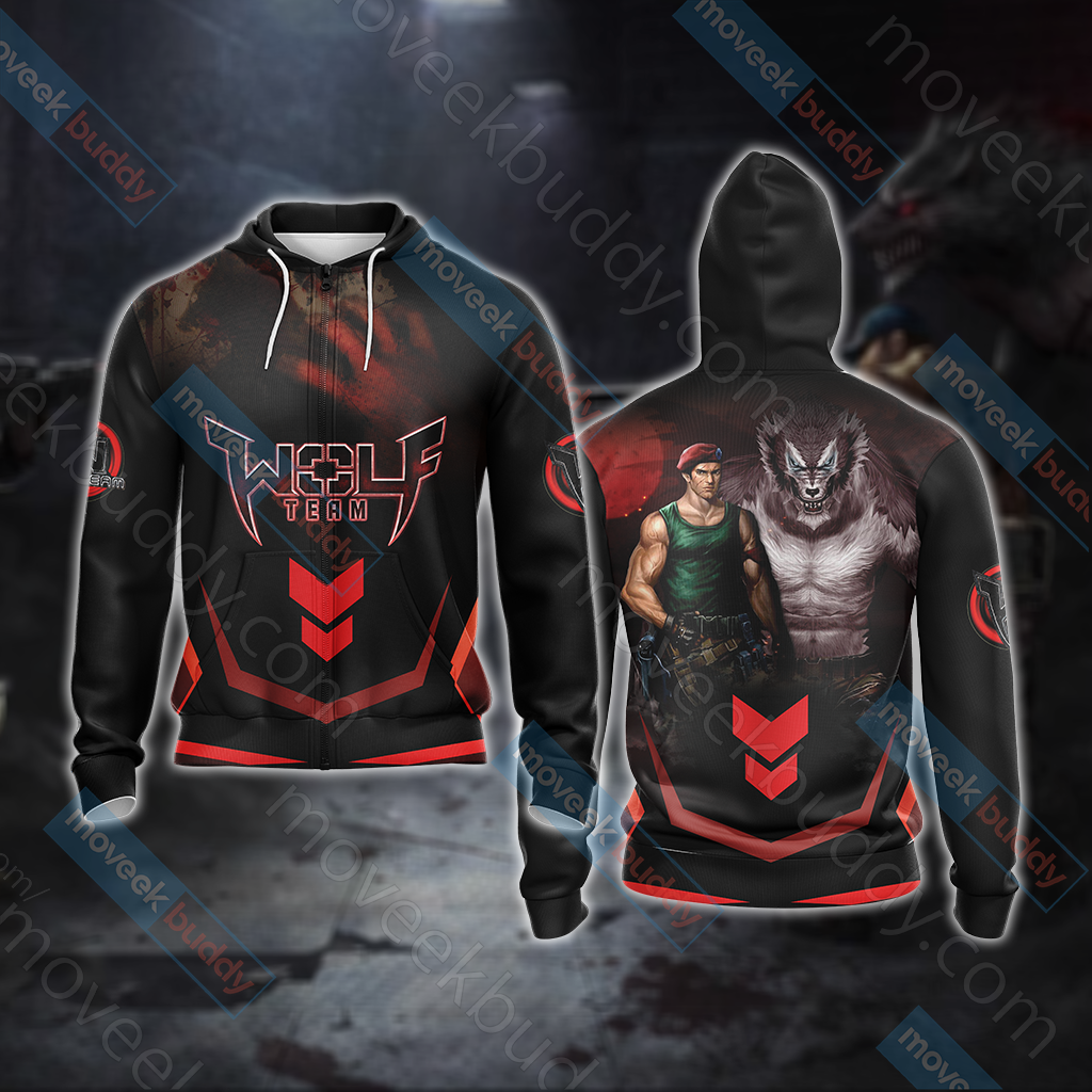 Wolfteam Unisex 3D T-shirt Zip Hoodie XS