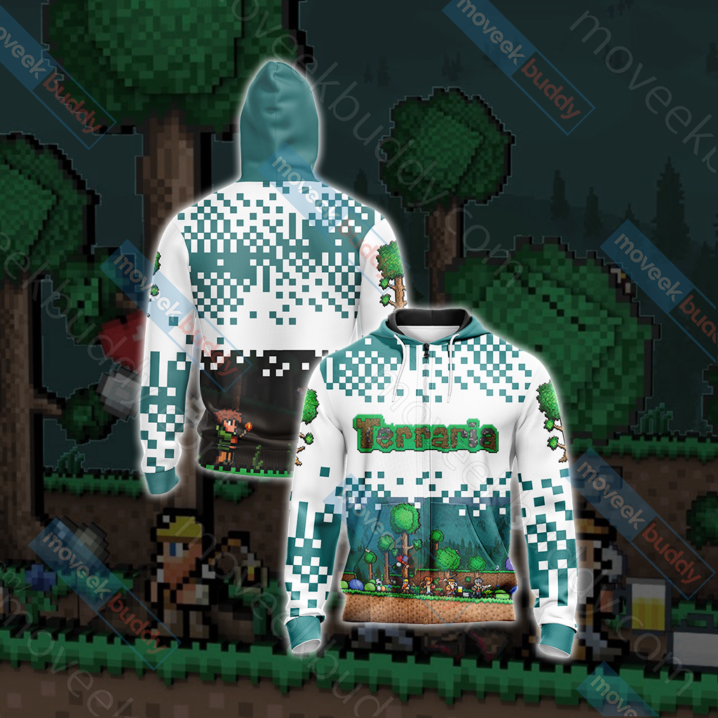 Terraria Unisex 3D T-shirt Zip Hoodie XS