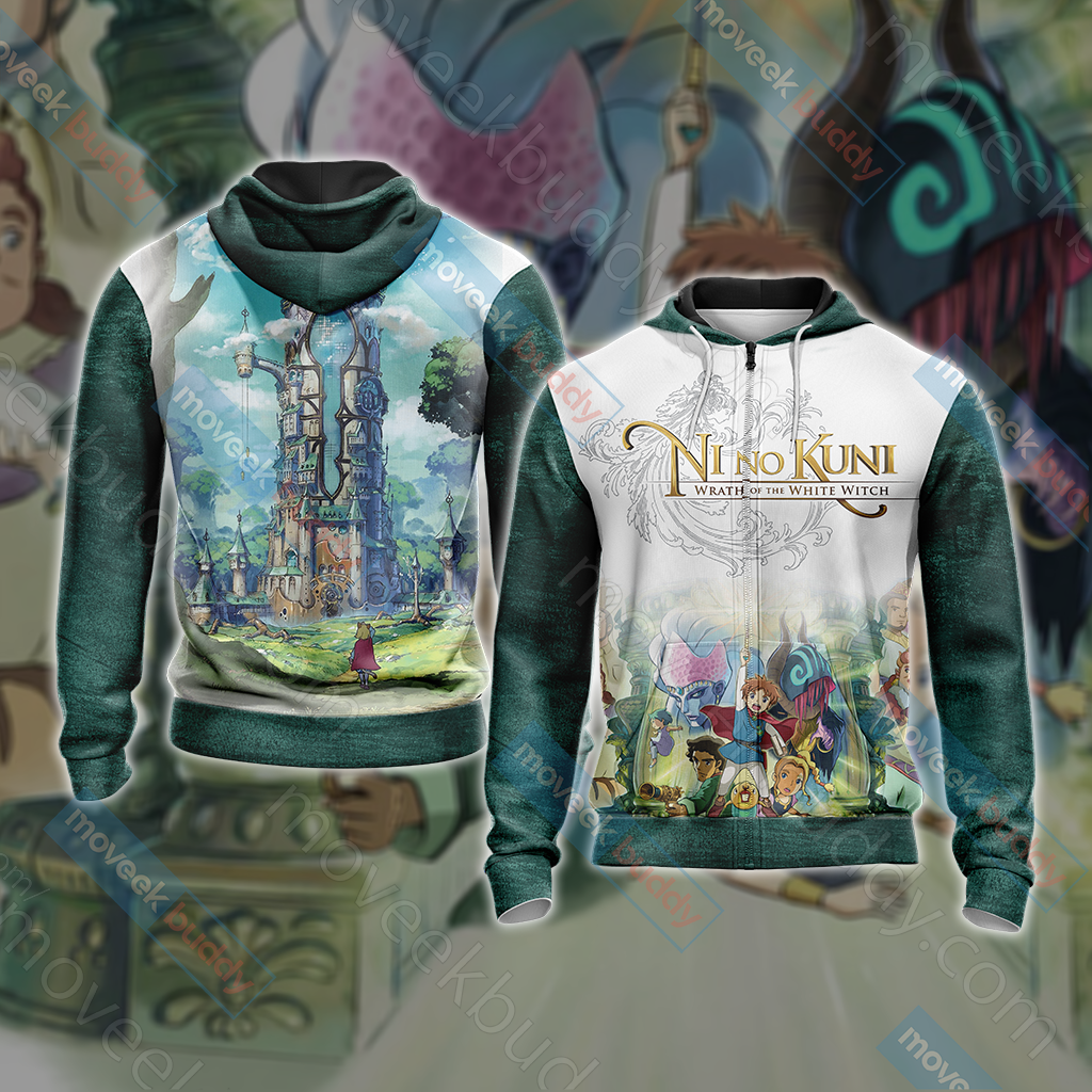 Ni no Kuni Unisex 3D T-shirt Zip Hoodie XS