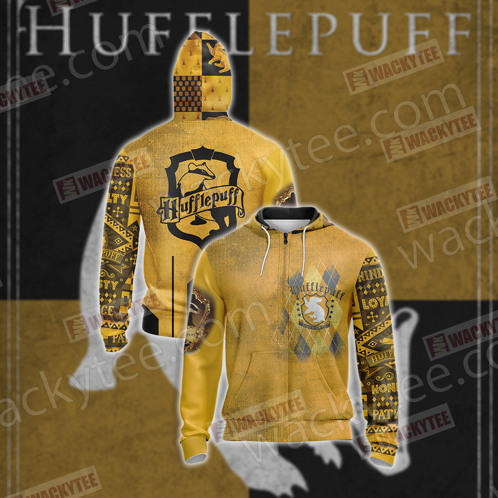 Harry Potter - Hufflepuff House Unisex 3D T-shirt Zip Hoodie S