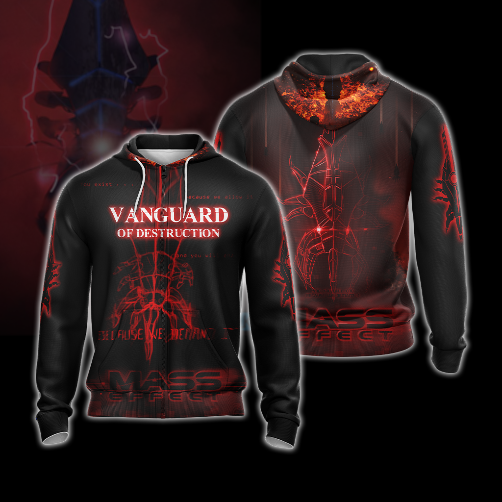 Mass Effect - Vanguard Of Destruction Unisex 3D T-shirt Zip Hoodie Pullover Hoodie Zip Hoodie S