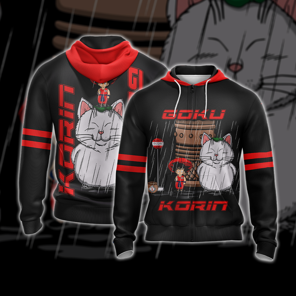 Dragon Ball Goku and Korin in My Neighbor Totoro Unisex Zip Up Hoodie Zip Hoodie XS