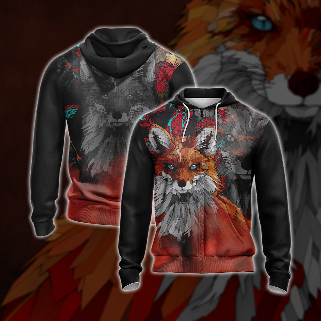 Aesthetic Fox Unisex 3D T-shirt Zip Hoodie XS