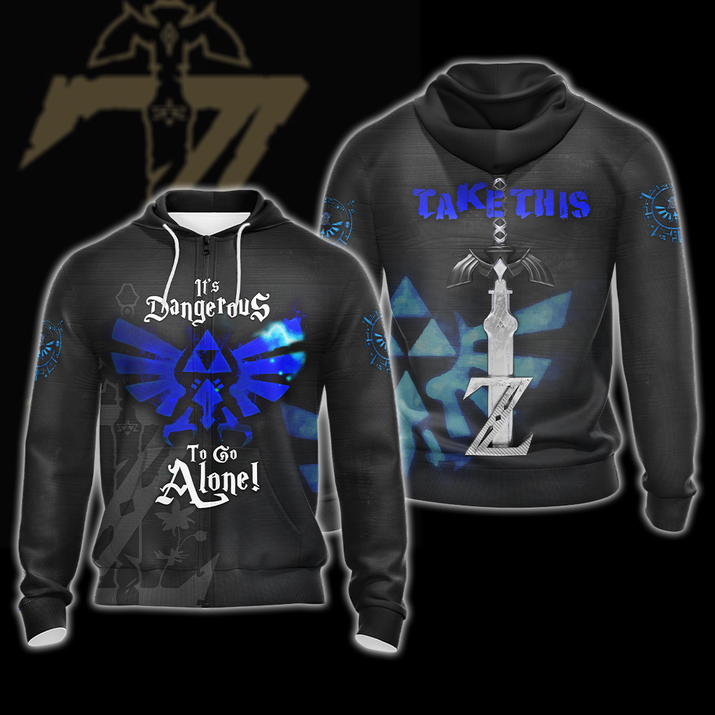 The Legend Of Zelda It's Dangerous To Go Alone, Take This Unisex 3D T-shirt Zip Hoodie Zip Hoodie S