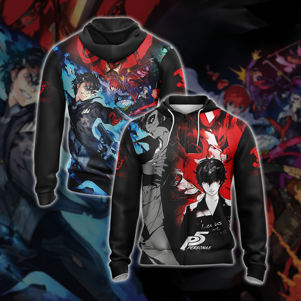 Persona 5 New Look Unisex 3D T-shirt Zip Hoodie XS