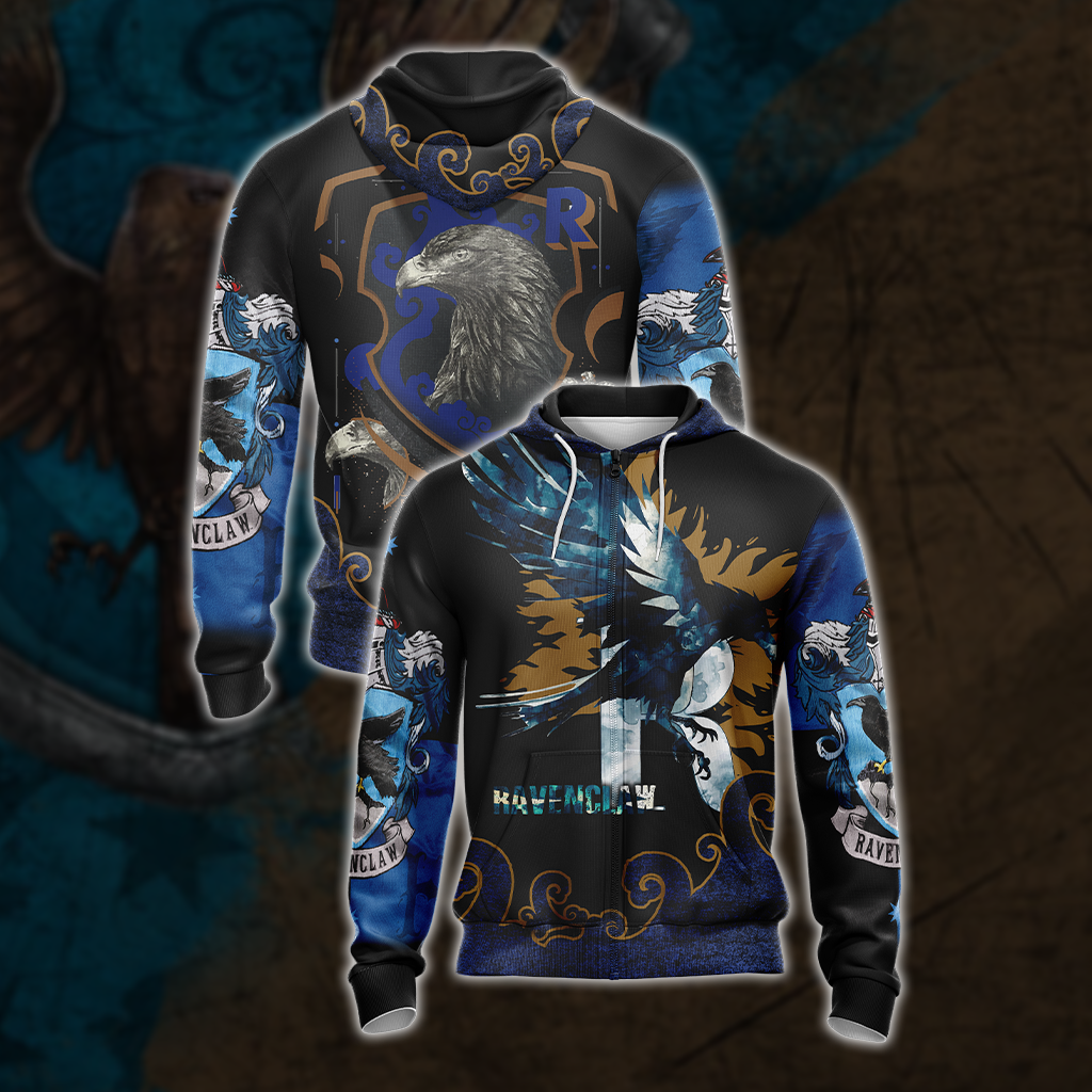 Personalized Harry Potter Hogwarts House Gryffindor Slytherin Ravenclaw Hufflepuff T-shirt Zip Hoodie Pullover Hoodie