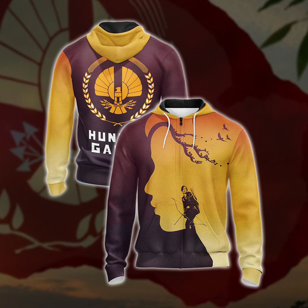 The Hunger Games New Version Unisex 3D T-shirt Zip Hoodie XS