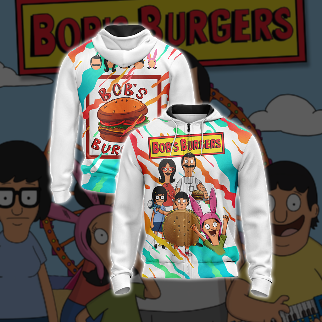 Bob's Burgers New Unisex 3D T-shirt Zip Hoodie XS