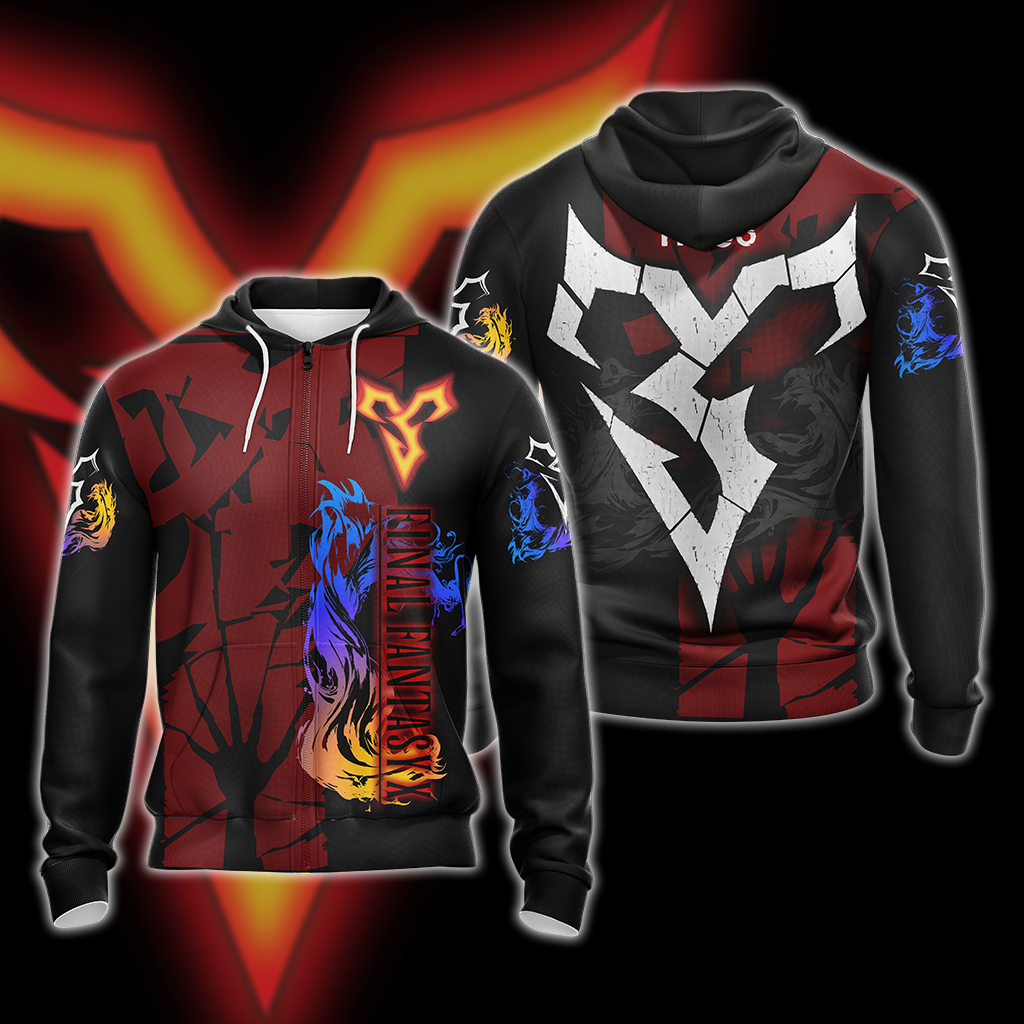 Final Fantasy X Tidus Symbol Unisex 3D T-shirt Zip Hoodie Pullover Hoodie Zip Hoodie S