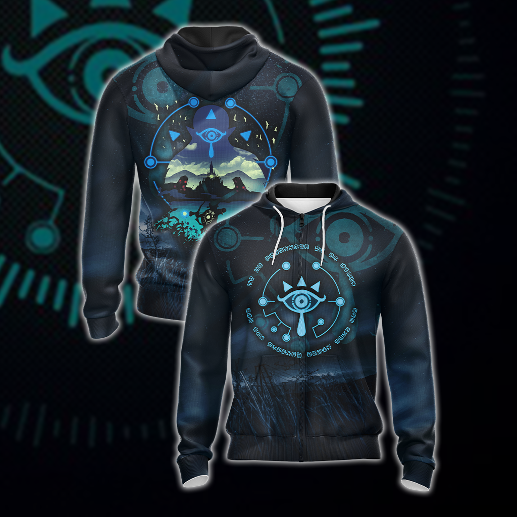 The Legend of Zelda - Sheikah Symbol Unisex 3D T-shirt Zip Hoodie S