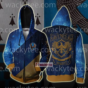 Ravenclaw House Hogwarts Harry Potter New Unisex 3D T-shirt Zip Hoodie S 